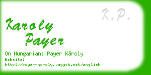 karoly payer business card
