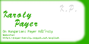 karoly payer business card